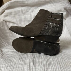 Vince Camuto Dark Gray and Sparkle Ankle Boots